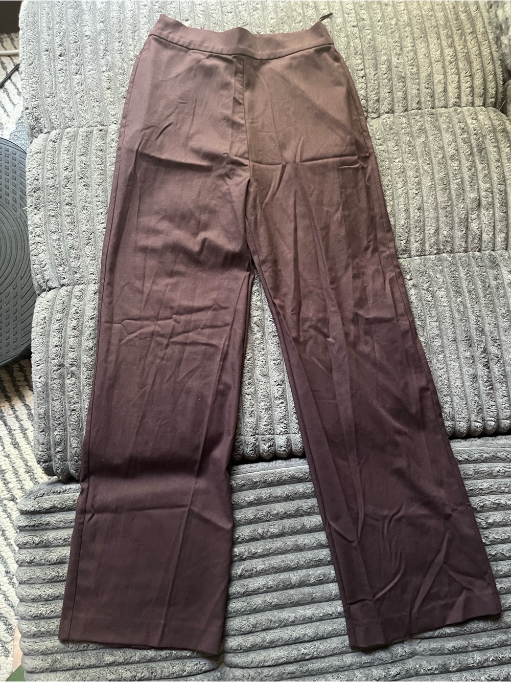 ZARA Dark Brown Elastic Waist Wide-Leg Pants